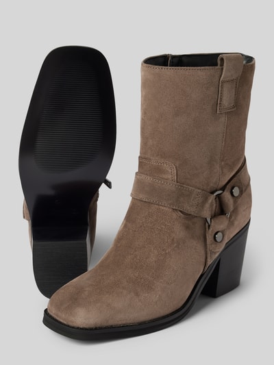 Peek & Cloppenburg Newd TamarisStiefeletten Aus Leder Im Biker-Look In Taupe