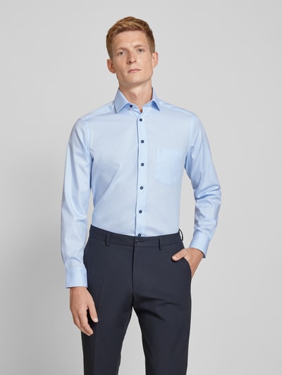 Peek & Cloppenburg OLYMPModern Fit Business-Hemd Mit Kentkragen In Bleu