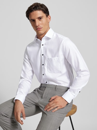 Peek & Cloppenburg OLYMPModern Fit Business-Hemd Mit Kentkragen In Weiss