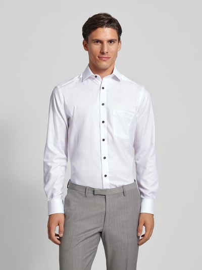 Peek & Cloppenburg OLYMPModern Fit Business-Hemd Mit Kentkragen In Weiss