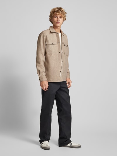Peek & Cloppenburg Only & SonsRegular Fit Hemdjacke mit Brustpattentaschen Modell 'ASH' in beige
