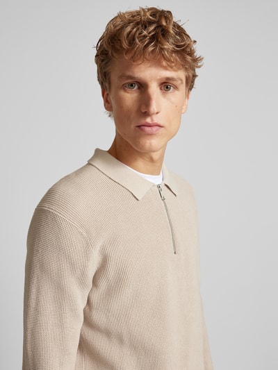 Peek & Cloppenburg Only & SonsStrickpullover Mit Kurzem Reißverschluss Modell 'MATTEO' In Beige