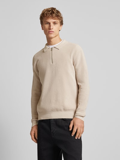 Peek & Cloppenburg Only & SonsStrickpullover Mit Kurzem Reißverschluss Modell 'MATTEO' In Beige