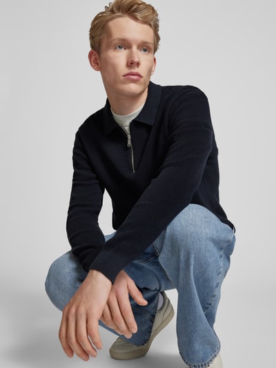 Peek & Cloppenburg Only & SonsStrickpullover Mit Kurzem Reißverschluss Modell 'MATTEO' In Dunkelblau