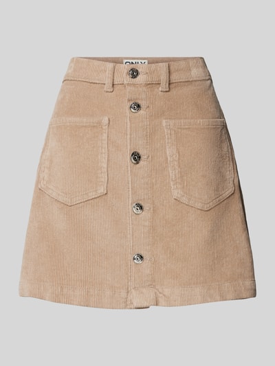 Peek & Cloppenburg OnlyA-Linie Cordrock mit durchgehender Knopfleiste Modell 'AMAZING' in sand