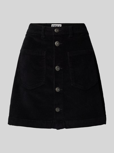 Peek & Cloppenburg OnlyA-Linie Cordrock mit durchgehender Knopfleiste Modell 'AMAZING' in black