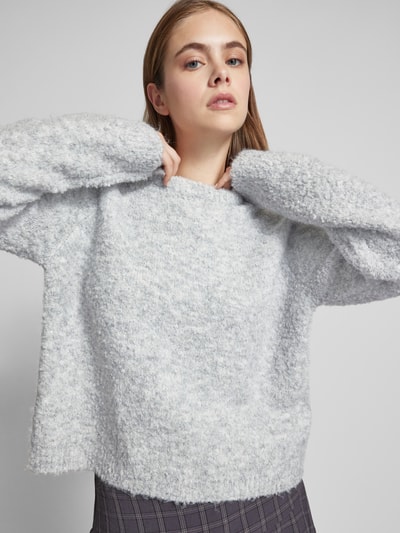 Peek & Cloppenburg OnlyFlauschiger Pullover Mit Rundhalsausschnitt Modell 'CIROLA' In Hellgrau Melange