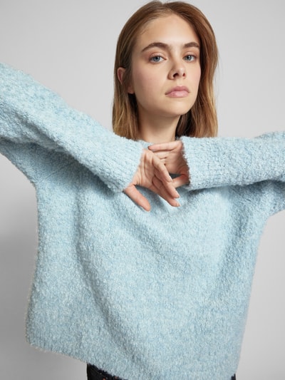 Peek & Cloppenburg OnlyFlauschiger Pullover Mit Rundhalsausschnitt Modell 'CIROLA' In Hellblau Melange