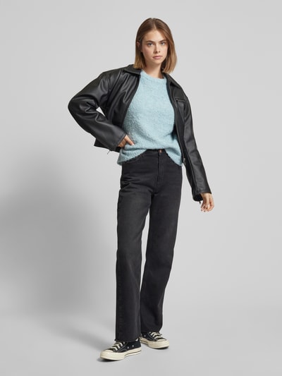 Peek & Cloppenburg OnlyFlauschiger Pullover mit Rundhalsausschnitt Modell 'CIROLA' in hellblau melange