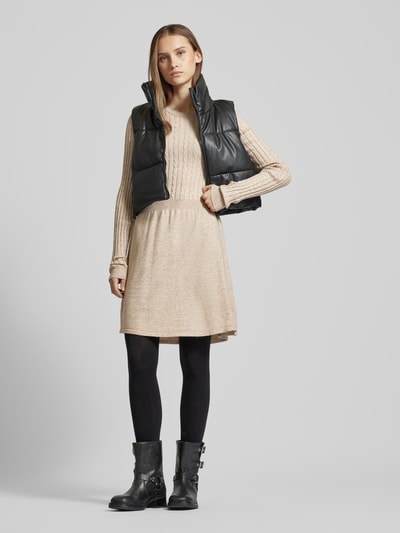 Peek & Cloppenburg OnlyKnielanges Strickkleid mit Rundhalsausschnitt Modell 'FIA' in sand melange