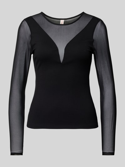 Peek & Cloppenburg OnlyRegular Fit Langarmshirt Mit Mesh Details Modell 'BECKI' In Black