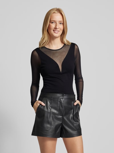 Peek & Cloppenburg OnlyRegular Fit Langarmshirt Mit Mesh Details Modell 'BECKI' In Black