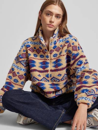 Peek & Cloppenburg OnlyRegular Fit Sweatshirt Mit Kurzem Reißverschluss Modell 'JANNE' In Sand