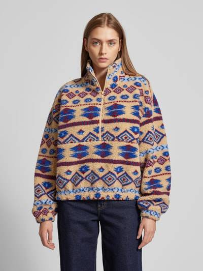 Peek & Cloppenburg OnlyRegular Fit Sweatshirt Mit Kurzem Reißverschluss Modell 'JANNE' In Sand