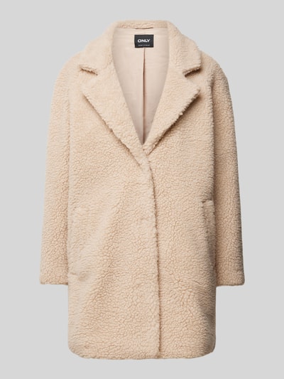 Peek & Cloppenburg OnlyRegular Fit Teddymantel Mit Verdecktem Druckknopfverschluss Modell 'NEWAURELIA' In Sand