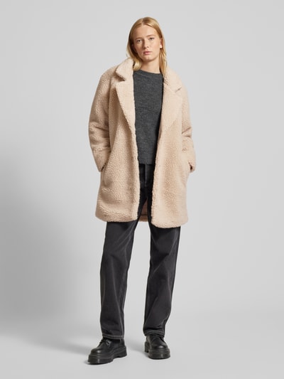 Peek & Cloppenburg OnlyRegular Fit Teddymantel mit verdecktem Druckknopfverschluss Modell 'NEWAURELIA' in sand