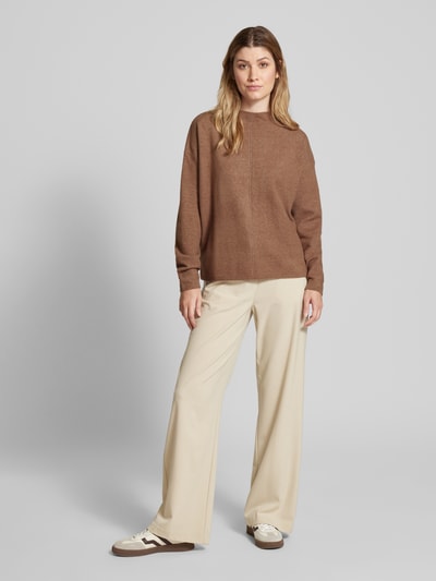 Peek & Cloppenburg OPUSStrickpullover mit gerippten Abschlüssen Modell 'Piranula' in hellbraun