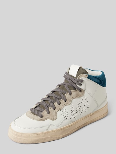 Peek & Cloppenburg P448Ledersneaker mit Label-Lochmuster Modell 'Bali' in weiss