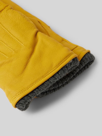 Peek & Cloppenburg PearlwoodHandschuhe Aus Leder Mit Label-Detail In Gelb