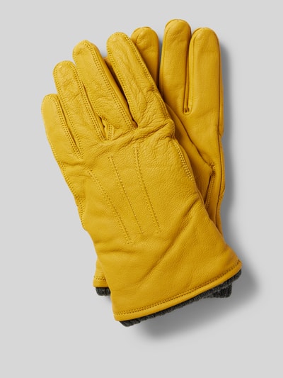 Peek & Cloppenburg PearlwoodHandschuhe aus Leder mit Label-Detail in gelb