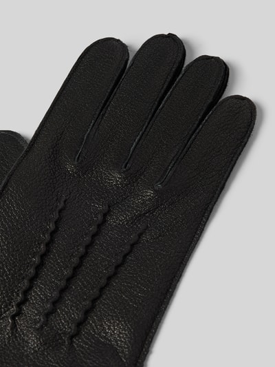 Peek & Cloppenburg PearlwoodHandschuhe Aus Leder Mit Label-Detail In Black