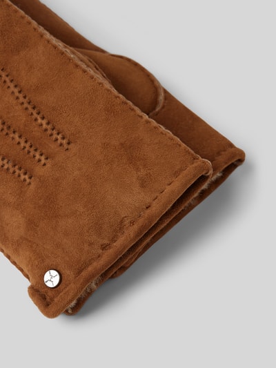 Peek & Cloppenburg PearlwoodHandschuhe Aus Leder Mit Label-Detail In Camel