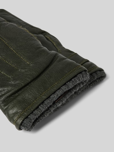 Peek & Cloppenburg PearlwoodHandschuhe Aus Leder Mit Label-Detail In Dunkelgruen