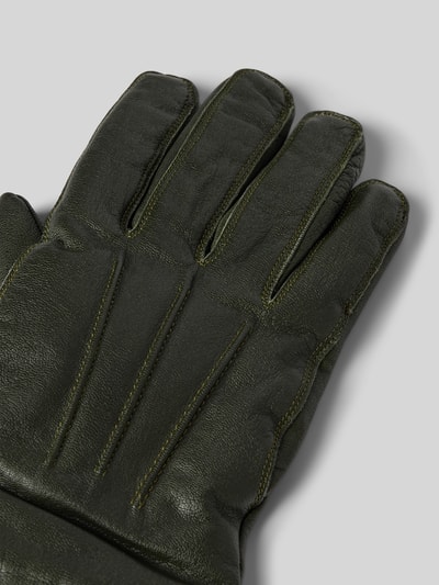 Peek & Cloppenburg PearlwoodHandschuhe Aus Leder Mit Label-Detail In Dunkelgruen