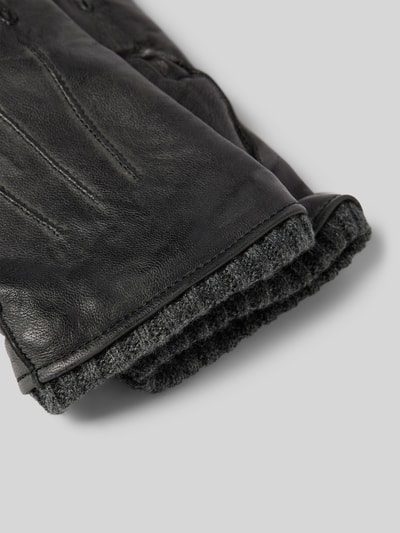 Peek & Cloppenburg PearlwoodHandschuhe Aus Leder Mit Label-Detail In Black