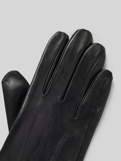 Peek & Cloppenburg PearlwoodLederhandschuhe Mit Ziernähten In Black