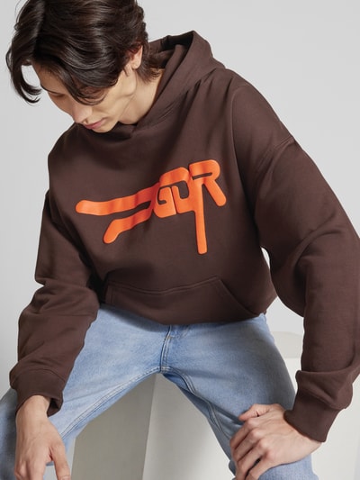 Peek & Cloppenburg PegadorOversized Hoodie Mit Label-Print Modell 'ZERO' In Dunkelbraun