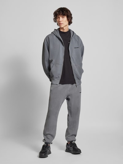 Peek & Cloppenburg PegadorOversized Sweatjacke mit Label-Stitching in black