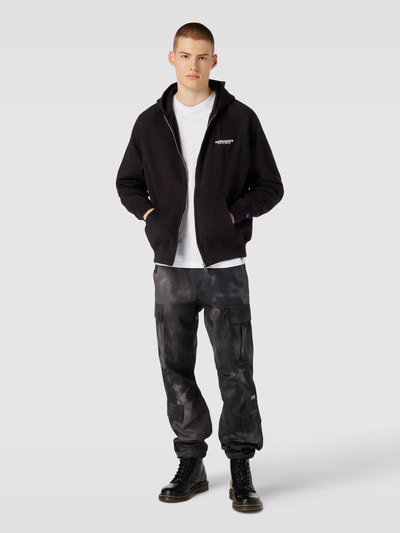 Peek & Cloppenburg PegadorSweatjacke mit Label-Print Modell 'ABNA RAGLAN' in black