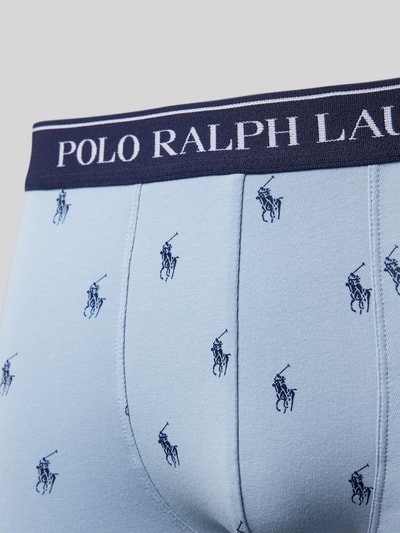 Peek & Cloppenburg Polo Ralph Lauren UnderwearTrunks Mit Label-Bund Im 3er-Pack In Rauchblau