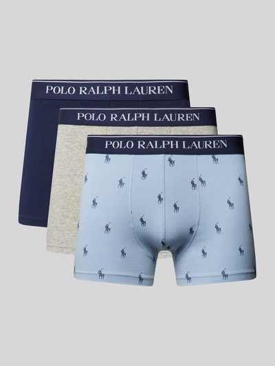 Peek & Cloppenburg Polo Ralph Lauren UnderwearTrunks Mit Label-Bund Im 3er-Pack In Rauchblau