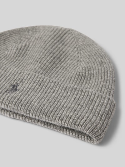 Peek & Cloppenburg Polo Ralph LaurenBeanie Aus Kaschmir Mit Label-Stitching In Mittelgrau Melange