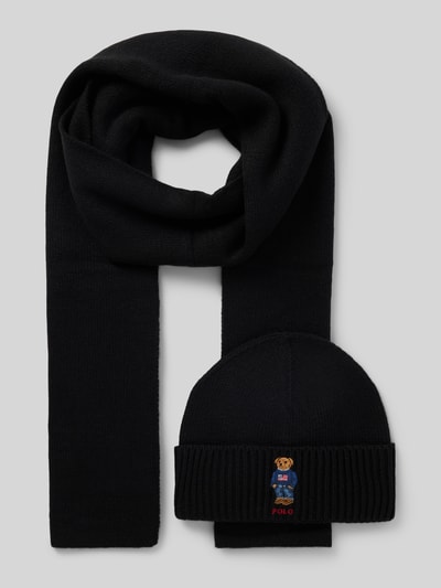 Peek & Cloppenburg Polo Ralph LaurenBeanie im Set mit Schal mit Woll-Anteil in black