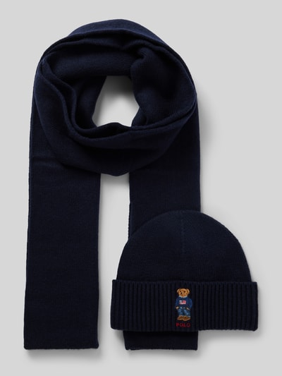 Peek & Cloppenburg Polo Ralph LaurenBeanie im Set mit Schal mit Woll-Anteil in marine