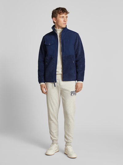 Peek & Cloppenburg Polo Ralph LaurenFleecejacke mit Label-Stitching in marine