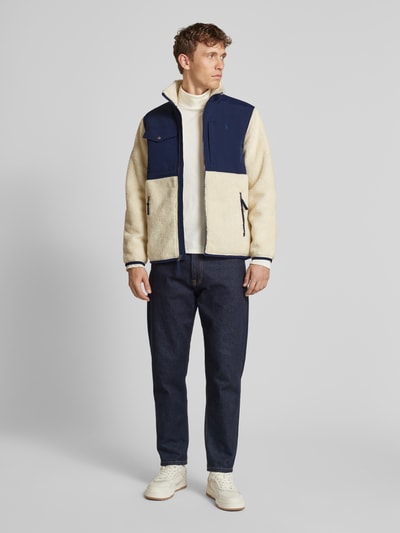 Peek & Cloppenburg Polo Ralph LaurenFleecejacke mit Label-Stitching in offwhite