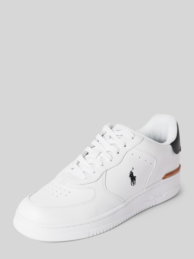 Peek & Cloppenburg Polo Ralph LaurenLedersneaker mit Logo-Stitching Modell 'MASTERS' in weiss