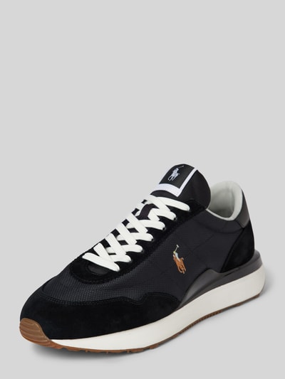 Peek & Cloppenburg Polo Ralph LaurenLedersneaker mit Logo-Stitching Modell 'TRAIN' in black