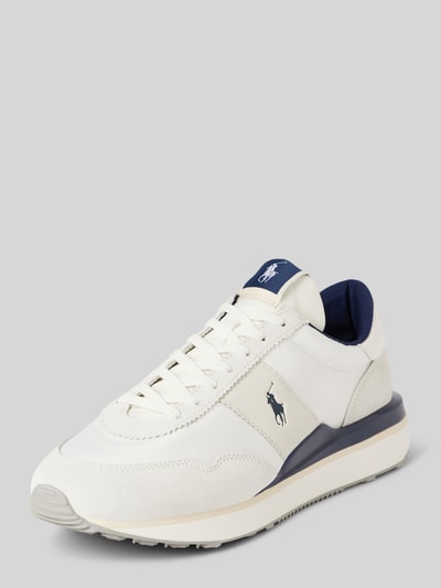 Peek & Cloppenburg Polo Ralph LaurenLedersneaker mit Logo-Stitching Modell 'TRAIN' in weiss