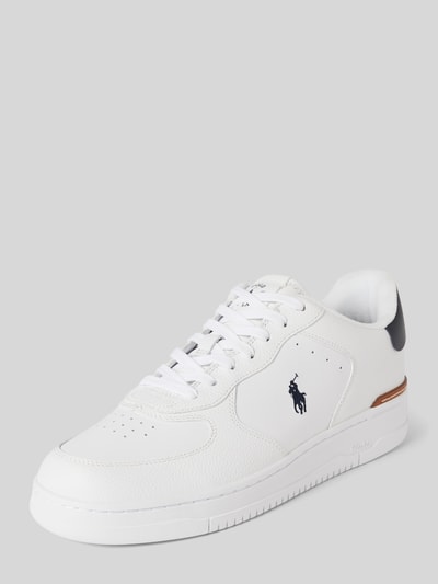 Peek & Cloppenburg Polo Ralph LaurenLedersneaker mit Logo-Stitching Modell 'MASTERS' in weiss