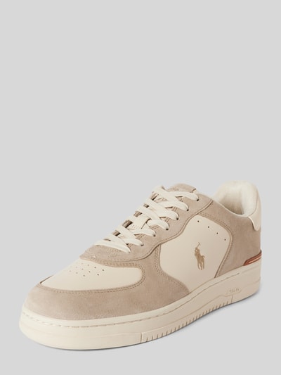 Peek & Cloppenburg Polo Ralph LaurenLedersneaker mit Logo-Stitching Modell 'MASTERS' in beige