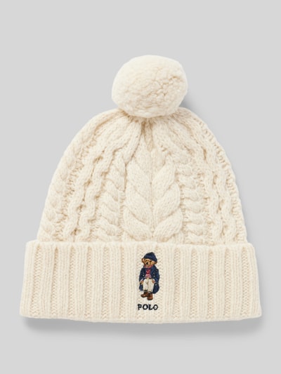 Peek & Cloppenburg Polo Ralph LaurenPudelmütze mit Label-Detail in ecru