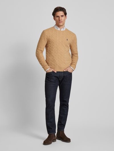 Peek & Cloppenburg Polo Ralph LaurenPullover mit Logo-Stitching in camel