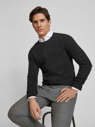 Peek & Cloppenburg Polo Ralph LaurenPullover Mit Logo-Stitching In Dunkelgrau Melange