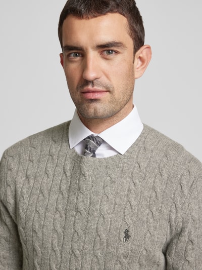 Peek & Cloppenburg Polo Ralph LaurenPullover Mit Logo-Stitching In Dunkelgrau