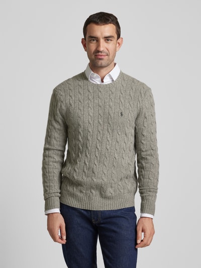 Peek & Cloppenburg Polo Ralph LaurenPullover Mit Logo-Stitching In Dunkelgrau